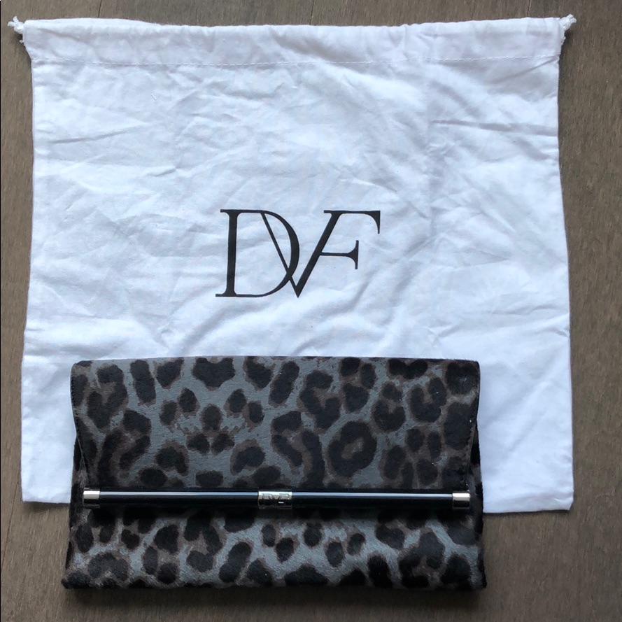 Euc Diane Von Furstenberg Died Cow Hide Clutch